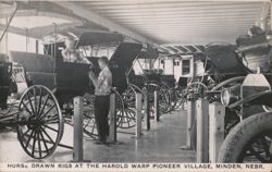 Horse-Drawn Rigs, Harold Warp Pioneer Village Postcard