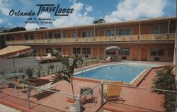 Orlando Travelodge Motor Hotel, Pool, Balconies Postcard