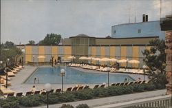O'HARE SAHARA INN, Outdoor Pool & Hotel Building Postcard