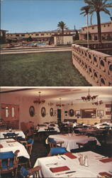 General Kearny Inn - Pool & Dining Room Postcard