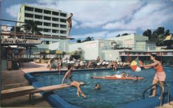 The Sea Gull hotel pool and cabana colony Postcard