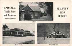 Sprouse's Tourist Court, Restaurant, Esso Service, Dillwyn VA Postcard