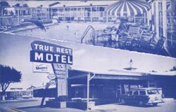 TRUE REST MOTEL Spanish Ranch Design Pool Amarillo TX Postcard