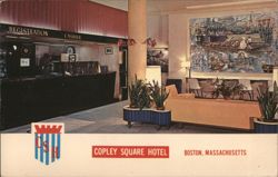 Copley Square Hotel Lobby, Boston MA Postcard