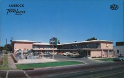 Lubbock Travelodge Motel with Pool and AAA Logo Postcard