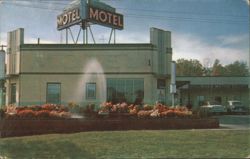 Hillwood Motor Court Motel with Fountain, Falls Church, VA Postcard