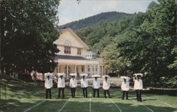 The Homestead Hot Springs VA Waiters' Tray Race Postcard