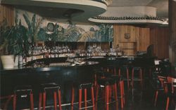 Ronnie's Steak House Bar, Glamorous Tropical Murals Postcard