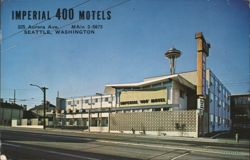 IMPERIAL 400 MOTELS Seattle WA with Space Needle Postcard