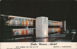 Lake Union Motel Seattle, WA - Be Our Guest Sign Postcard