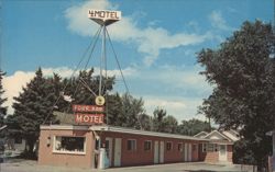 FOUR BAR MOTEL - Cody, Wyoming Postcard