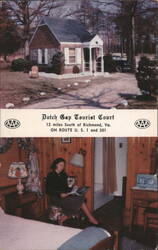 Dutch Gap Tourist Court, Colonial Cottages, Chester, VA Postcard