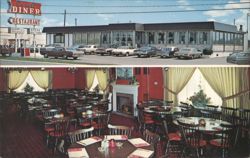 Circle Diner Restaurant, Flemington, NJ - Seafood, Red Room Postcard