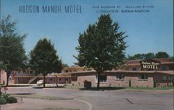 Hudson Manor Motel, Longview, Washington Postcard