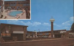 Miramar Motor Inn, Pool, Longview, WA Postcard