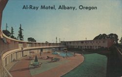 Al-Ray Motel, Swimming Pool, Albany, Oregon Postcard