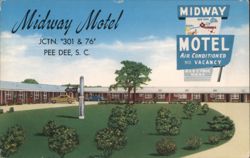 Midway Motel, JCTN. '301 & 76', Pee Dee, SC Postcard