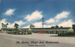 The Palms Motel And Restaurant Postcard