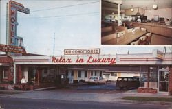 Shangri-La Motel, Air Conditioned, Free TV, Portland OR Postcard