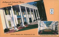 Hollywood Colonial Motor Hotel, Garden-Patio at Each Door Postcard