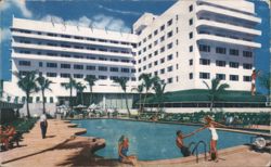 Sans Souci Hotel Pool Ocean Front Miami Beach FL Postcard