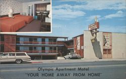 Olympic Apartment Motel, Downtown Reno, NV w/ Room View Postcard
