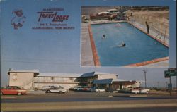 Alamogordo Travelodge Motel, Swimming Pool & Cars Postcard