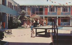 Cortez MOTEL & APARTMENTS Courtyard Pool Ensenada Postcard
