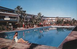 Hotel Playa Mazatlan Swimming Pool, Woman in Swimsuit Postcard