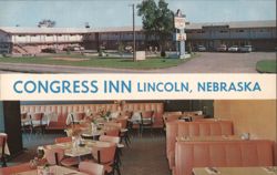 Congress Inn Motel & Restaurant, Lincoln, Nebraska Postcard