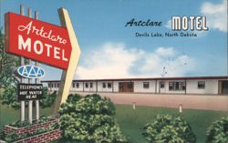Artclare Motel, AAA, Telephones, Hot Water Heat Postcard