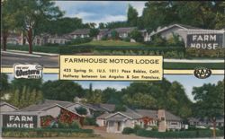 Farmhouse Motor Lodge, Paso Robles, CA Postcard