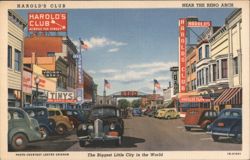 Harold's Club, Reno Arch, Biggest Little City in the World Postcard