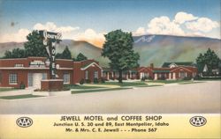Jewell Motel & Coffee Shop, East Montpelier, Idaho Postcard