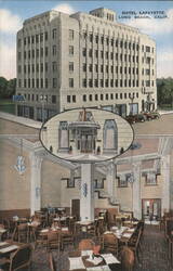 Hotel Lafayette, Long Beach, California - Exterior & Interior Postcard