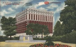 Hotel Tuller, Detroit, Michigan - Fountain View Postcard