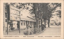 Dinsmoore's Motel - 39607 Michigan, Wayne, MI Postcard