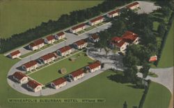 Minneapolis Suburban Motel, Motor Courts, Restaurant Postcard