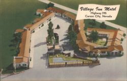 Village Inn Motel Aerial View, Carson City, NV Postcard