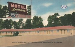 Motel Supreme, U.S. 16 West Side, Newcastle, WY Postcard