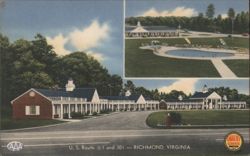 White House Motor Lodge, Richmond, VA - Pool & Rooms Postcard