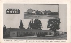 Miller's Motel - U.S. 99 North of Centralia, WA Postcard