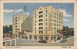 Eugene Hotel, Chamber of Commerce & Coffee Shop Postcard