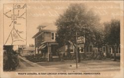 Wolf's Lodging, Gettysburg, PA - Map and Building Postcard