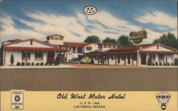Old West Motor Hotel, U.S. 91-466, Las Vegas, NV Postcard