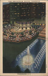 The Shoreham Hotel Terrace, Outdoor Dining & Dancing, Fountain Postcard