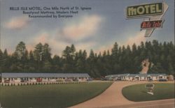Belle Isle Motel, St. Ignace, Michigan Postcard