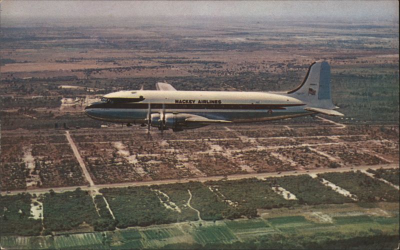 Mackey Airlines Plane in Flight, Florida to Bahamas Fort Lauderdale