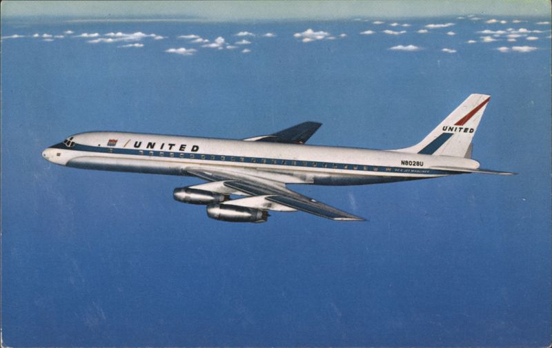 United Air Lines DC-8 Jet Mainliner N8028U in flight