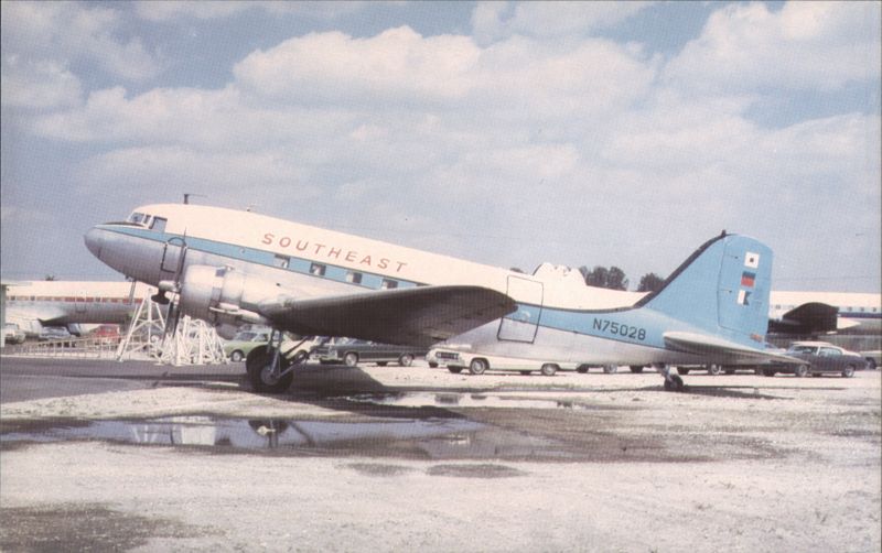 Southeast DC-3 Aircraft N75028 on Airfield